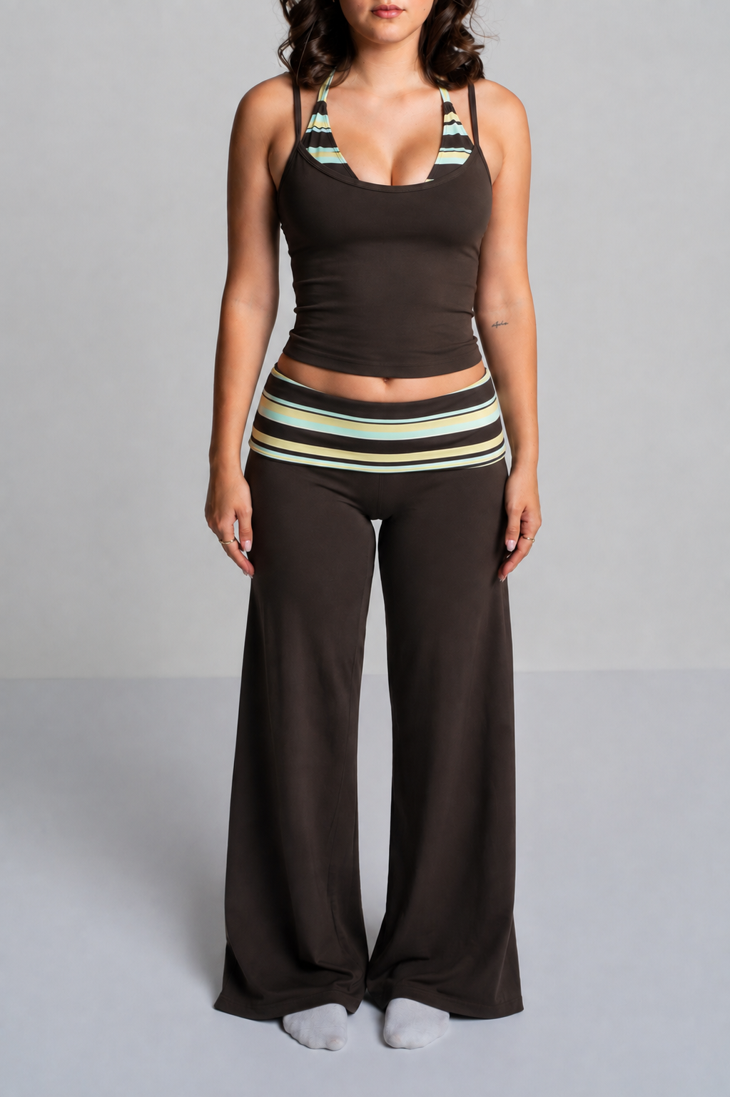 FOLD OVER FLARED LEGGINGS